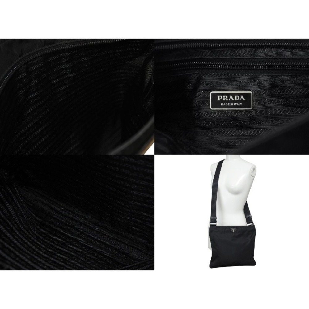 Prada Black Black Shoulder Bag Nero Logo - Picture 8 of 8